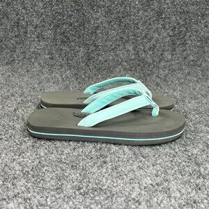 Rainbow The Grombows Thong Sandals Girl's Size 11/12 Aqua Grey Athletic Beach